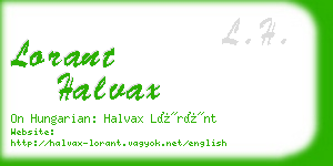 lorant halvax business card